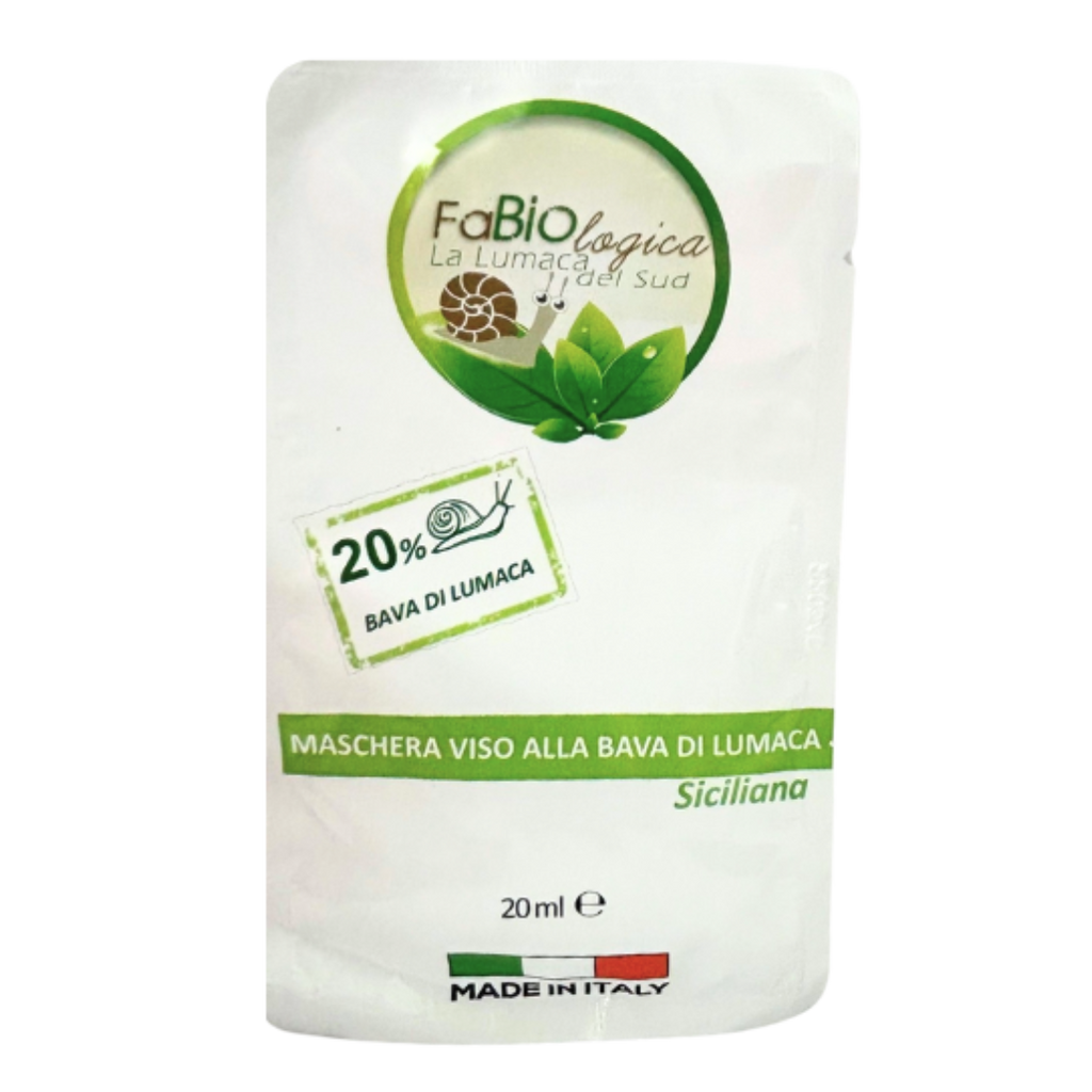 Fabiologica Maschera Viso ad Alta Concentrazione di Bava di Lumaca Al 20%