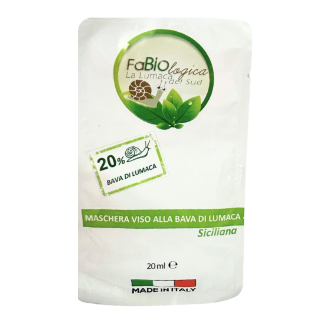 Fabiologica Maschera Viso ad Alta Concentrazione di Bava di Lumaca Al 20%